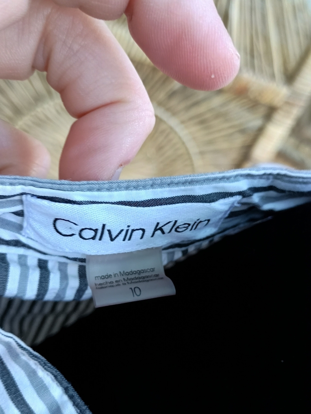 Calvin Klein 100% Cotton Blue/White Striped Shirt Dress with Pockets_10 - Picture 9 of 10
